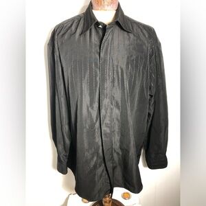Men’s Black Dress Shirt. Size Large. 16-16.5. Bruttini Italy.
